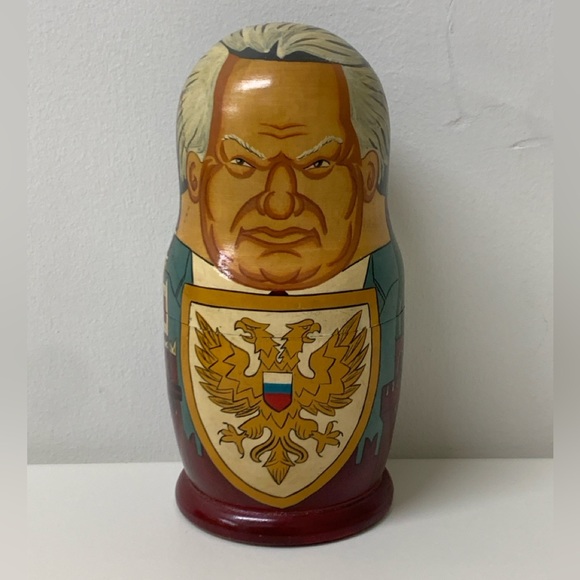 1990s Vintage Soviet Era Hand Painted Wooden Historic Russian Leaders Matryoshka - Picture 7 of 15